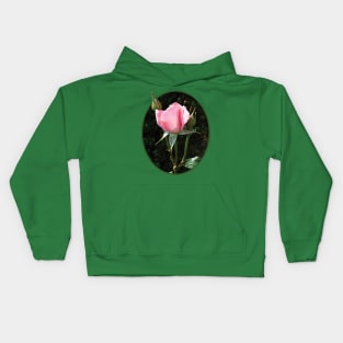 Roses - One Pink Rosebud Kids Hoodie